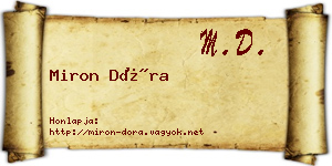 Miron Dóra névjegykártya